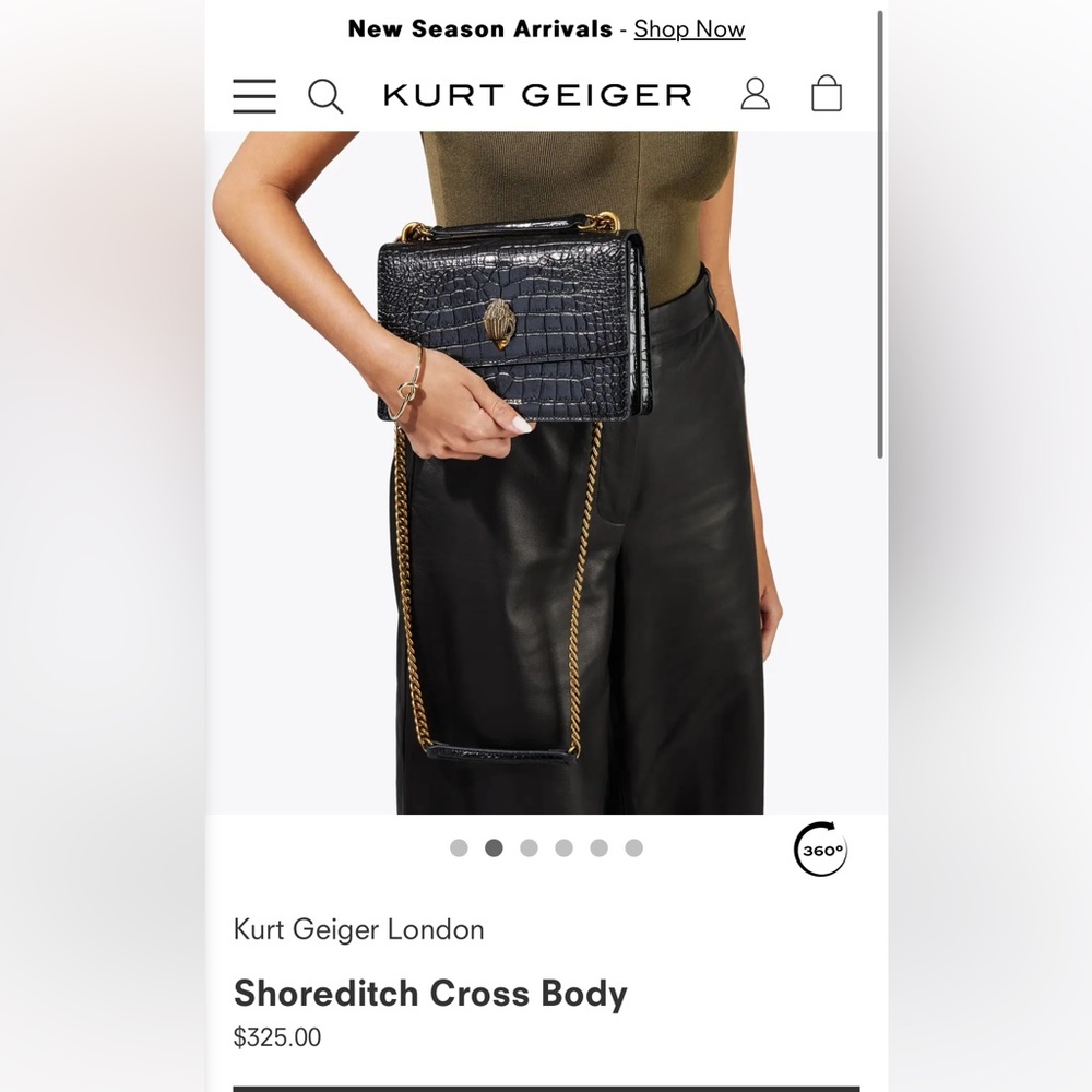 Kurt geiger, black crocodile purse - Shoreditch purse